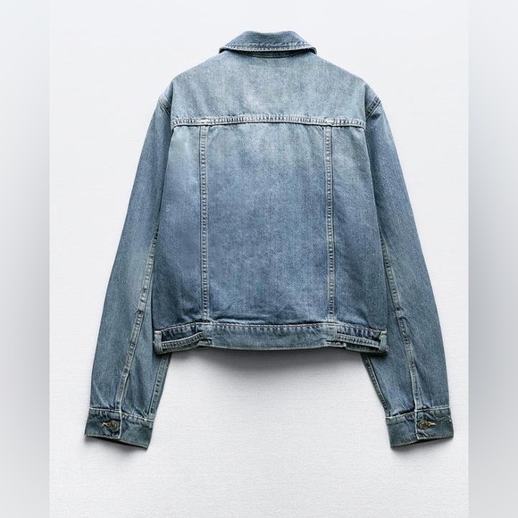 ZARA TRF DENIM JACKET WITH BELT - NWT - Picture 2 of 7